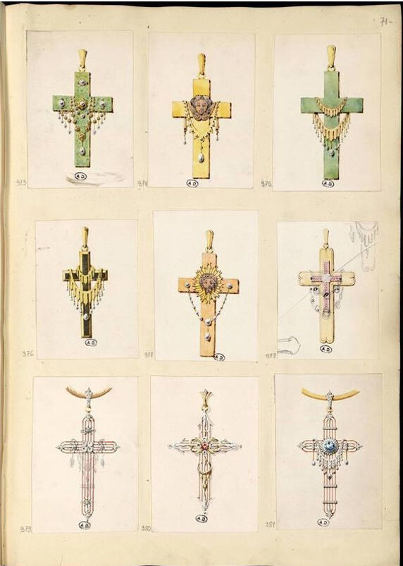 19世纪珠宝百态——巴黎装饰艺术博物馆收藏的珠宝图谱“Modèles de bijouterie et de joaillerie par Auguste Blender” ​​​