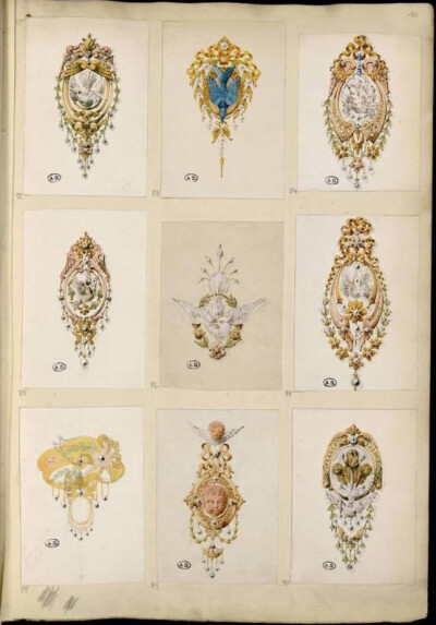19世纪珠宝百态——巴黎装饰艺术博物馆收藏的珠宝图谱“Modèles de bijouterie et de joaillerie par Auguste Blender” ​​​