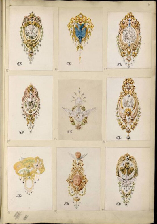 19世纪珠宝百态——巴黎装饰艺术博物馆收藏的珠宝图谱“Modèles de bijouterie et de joaillerie par Auguste Blender” ​​​