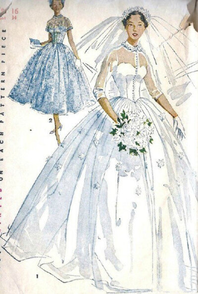 50年代婚纱手稿