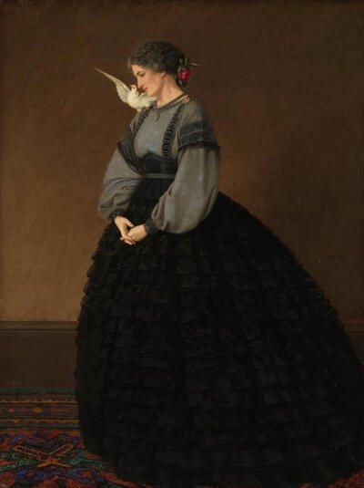 John Brett (1831-1902) Lady with a Dove