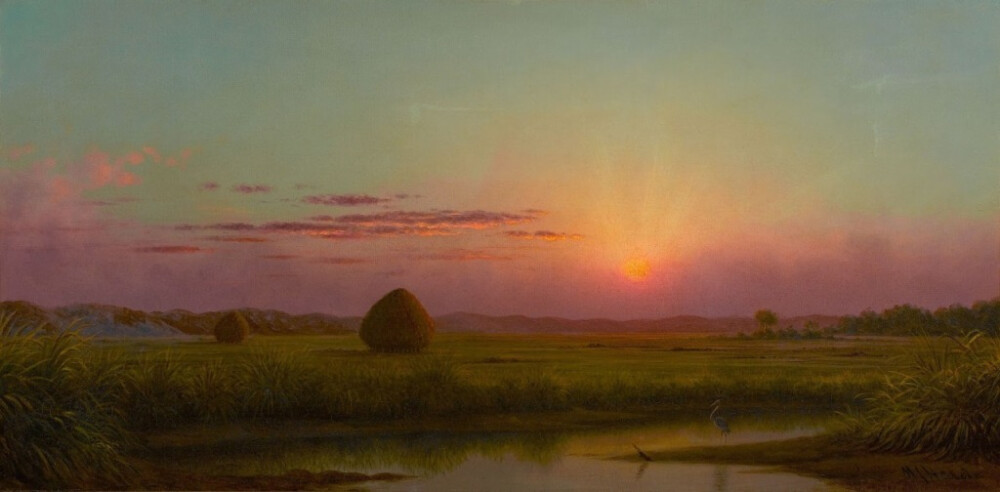 马丁·约翰逊·赫德 ​Martin Johnson Heade 油画风景夕阳 夏天的颜色 详细介绍请关注新浪微博@西画热 你我暮年，闲坐庭院，云卷云舒听雨声，星密星稀赏月影，花开花落忆江南，你话往时，我画往事。新浪微博同名@国画热 @电影热 求关注o ^_-