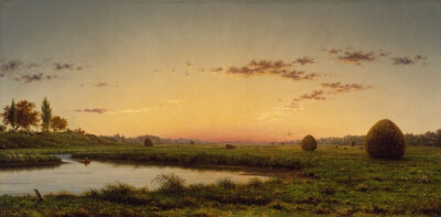 马丁·约翰逊·赫德 ​Martin Johnson Heade 油画风景夕阳 夏天的颜色 详细介绍请关注新浪微博@西画热 你我暮年，闲坐庭院，云卷云舒听雨声，星密星稀赏月影，花开花落忆江南，你话往时，我画往事。新浪微博同名@国画…