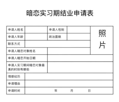 男朋友申请表格