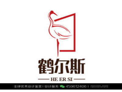 白鹤 鸟 动物 LOGO设计标志品牌设计作品欣赏 (40)