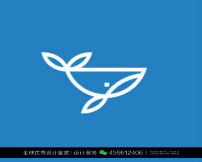 鲸鱼简洁造型 动物 LOGO设计标志品牌设计作品欣赏 (54)