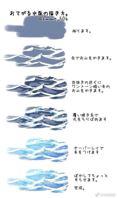 水 浪花 的画法