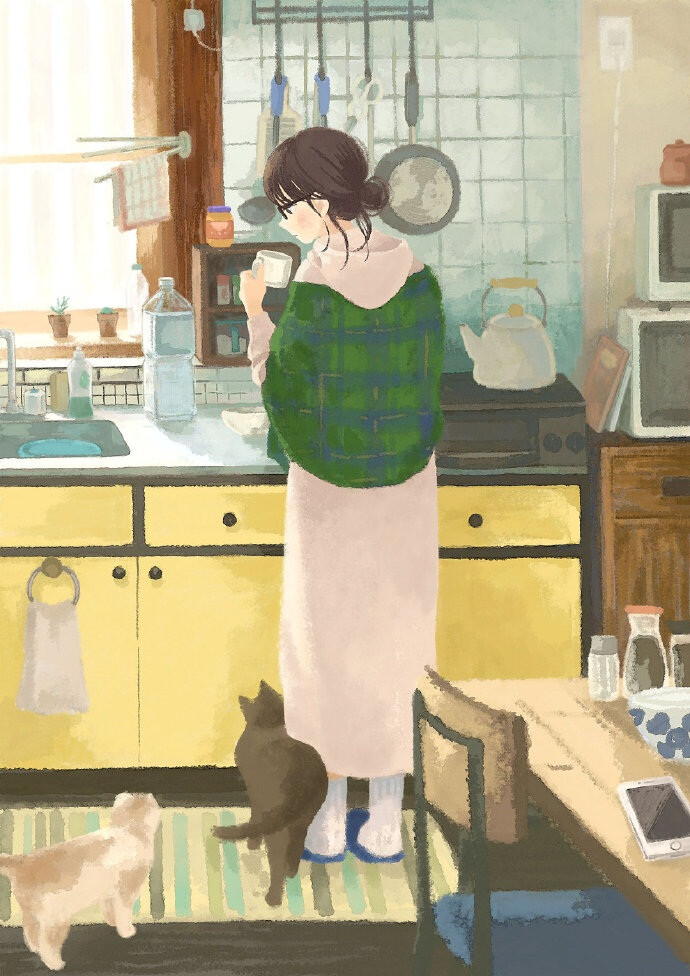 少女与猫 画师はーみん作品