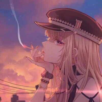 动漫抽烟的女人