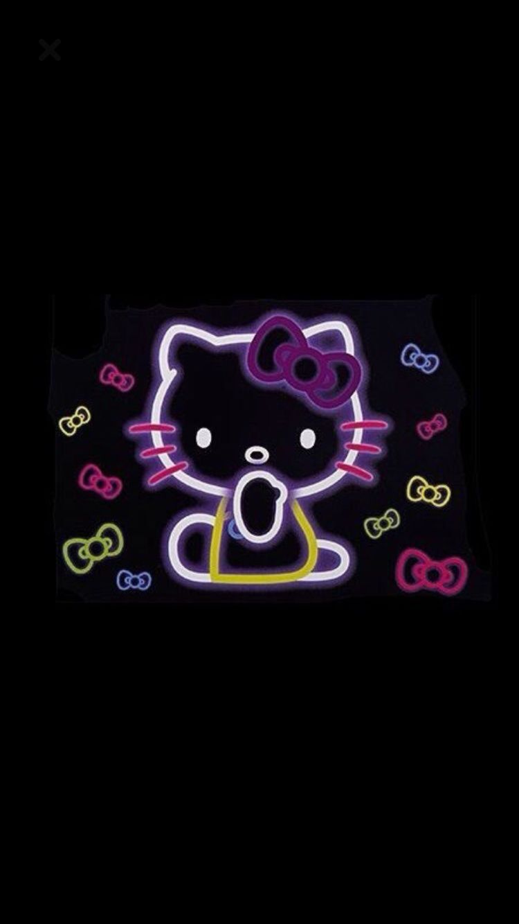 黑色壁纸，hellokitty，锦鲤，文字