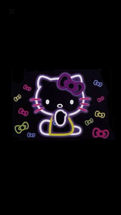 黑色壁纸，hellokitty，锦鲤，文字