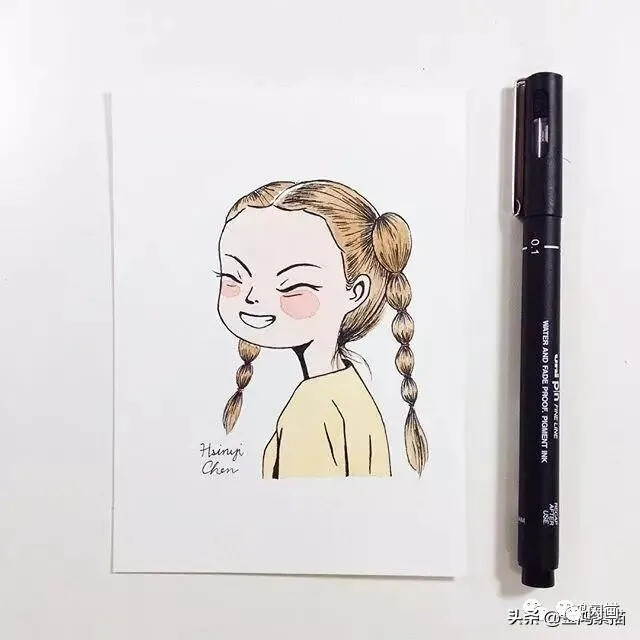 针管笔淡彩人物小画
Hsinyi Chen
台湾艺术家
