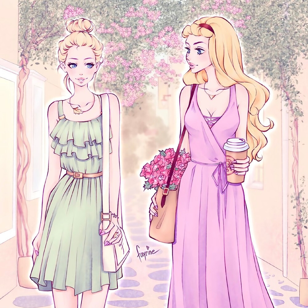 迪士尼公主头像 时尚装扮迪士尼小公主 cr:ins/fayrine_artist