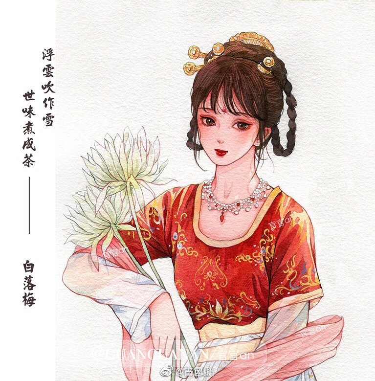 古装女子手绘