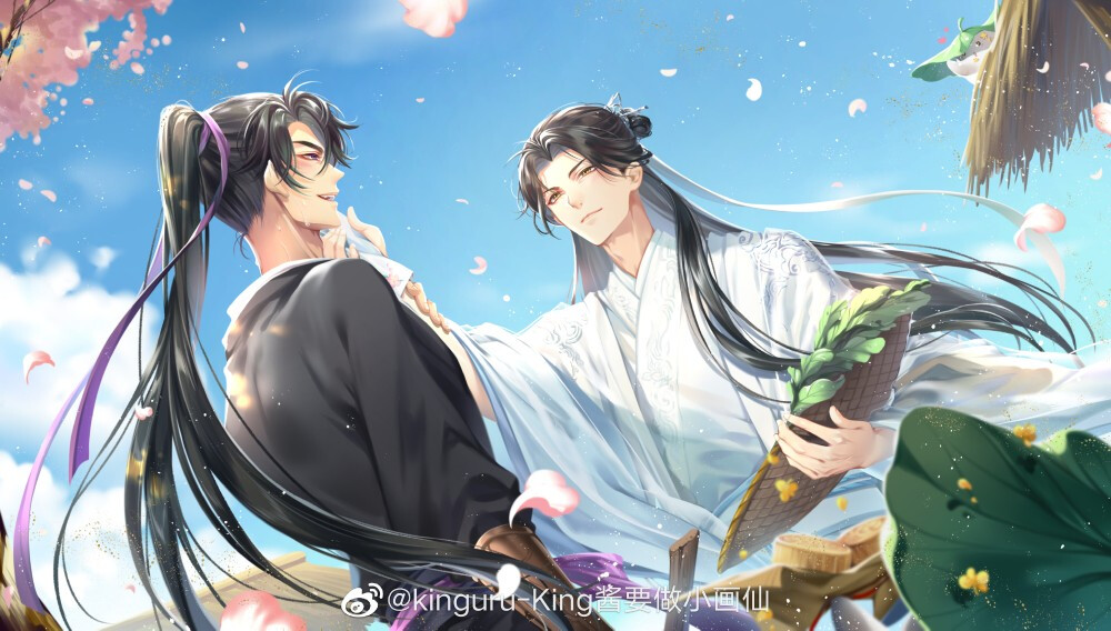 上面有作者及来源。《二哈和他的白猫师尊》