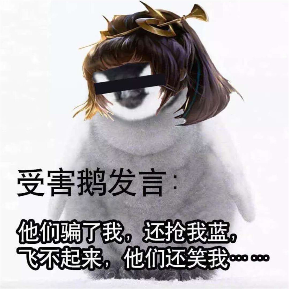配文字表情包 王者荣耀 受害鹅：他们骗了我，还抢我蓝，飞不起来，他们还笑我