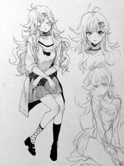 手绘风线稿草图
人物设计素材
图源微博，侵删～