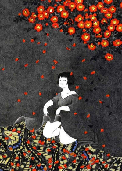 Akino Kondoh(近藤聡乃)，日本女插画师，出生于1980年，她的作品是“描绘童年记忆，但她将其表现为美丽的梦魇”