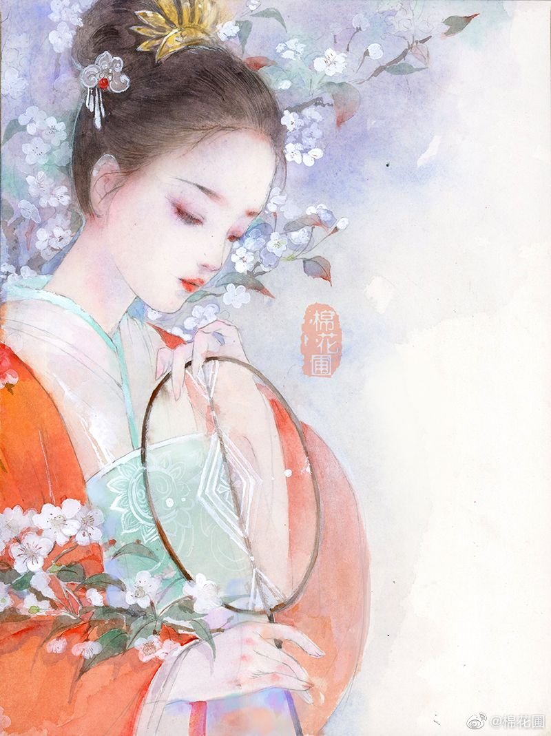 古风人物插画，作者，棉花圃，侵删，https://m.weibo.cn/1308427360/4532096981010375