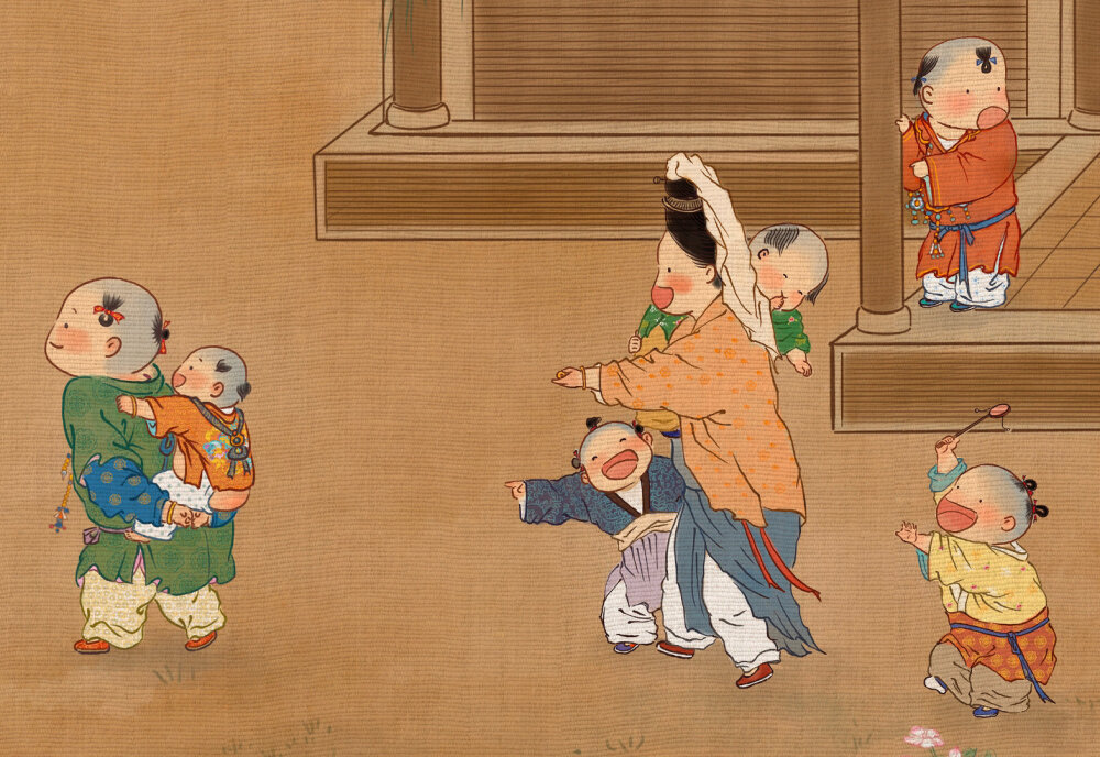 货郎与小儿绘卷 画师:段公子煜 - 高清图片，堆糖，美图壁纸兴趣社区