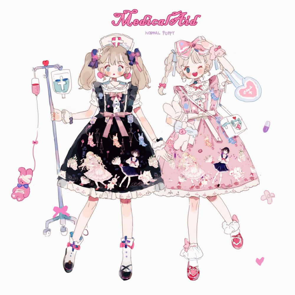 二次元插画 背景图 手绘服装素材 穿搭