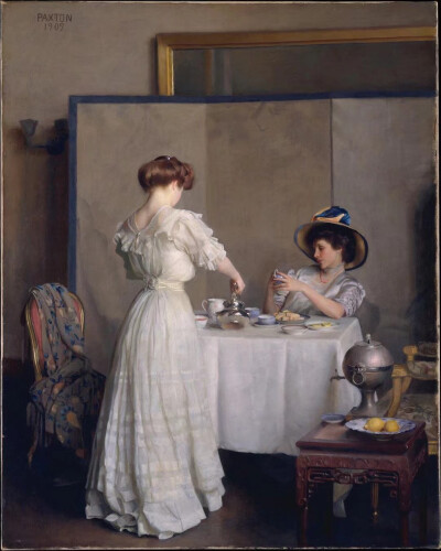 William McGregor Paxton, Tea Leaves (1909) ​​​