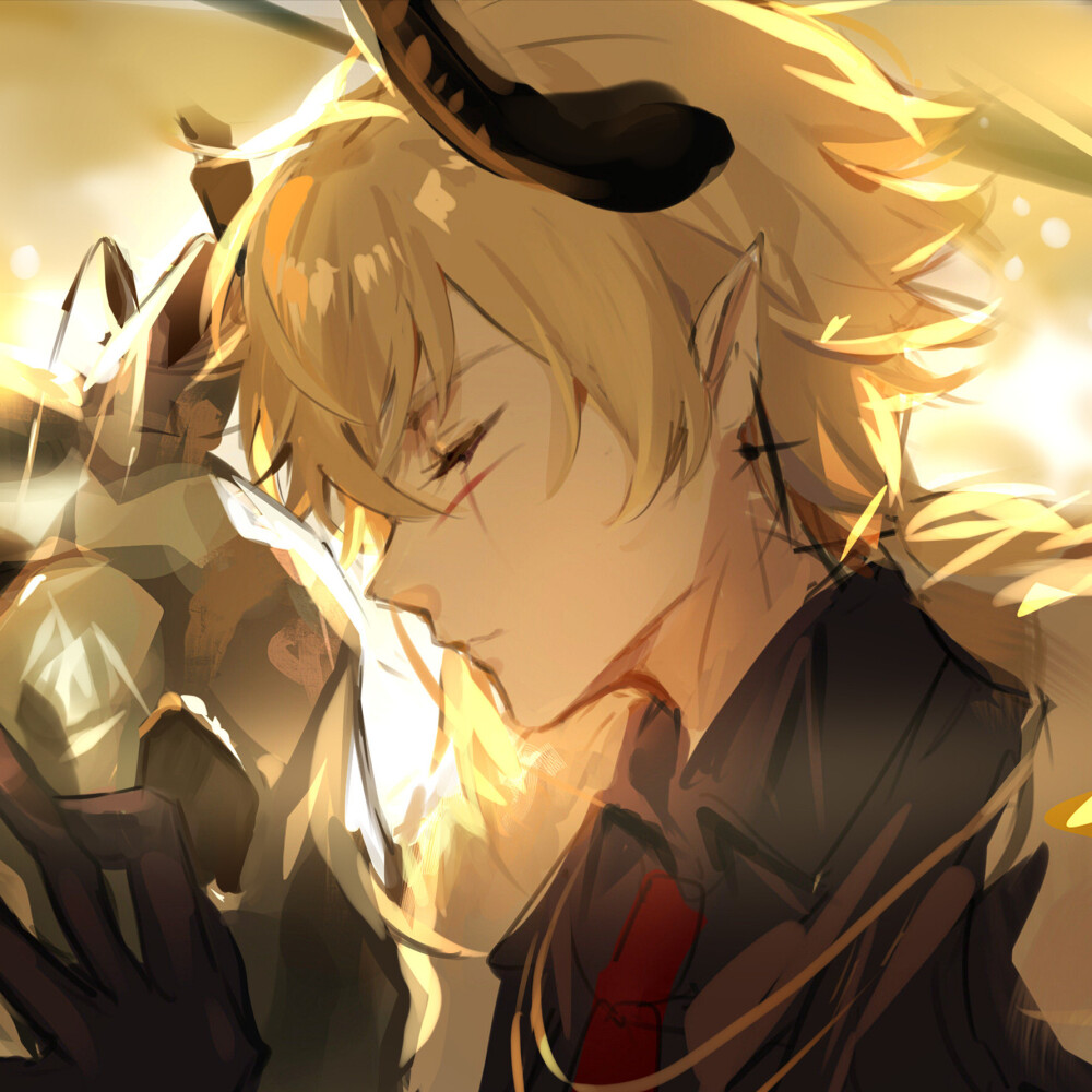 动漫男头◇虎斑自截 图片来源：pixiv