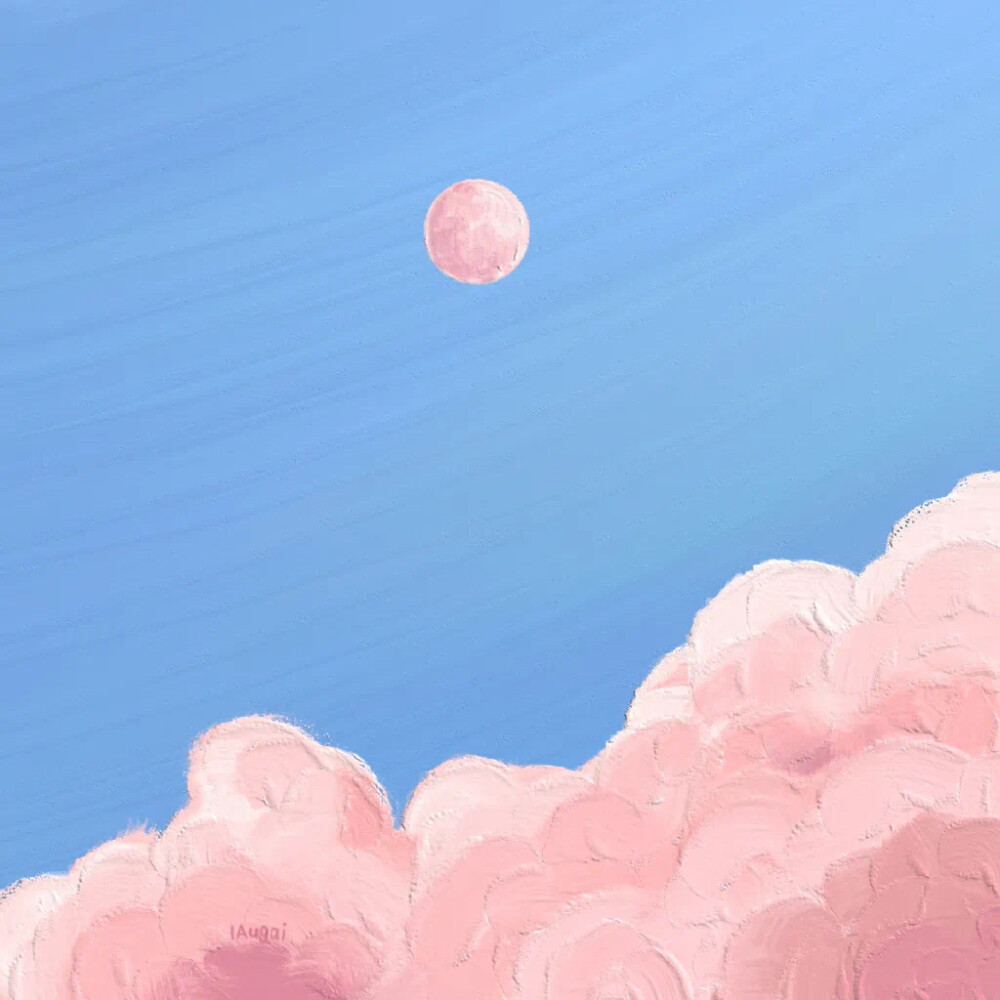 背景图 油画风 天空从blue 变成了pink