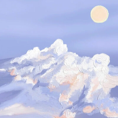 蓝天白云与月光