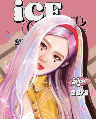 BLACKPINK新歌《Ice Cream》动漫手绘头像壁纸图集
