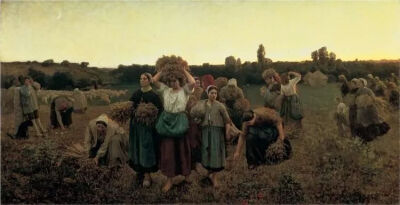 The Recall of the Gleaners,Jules Breton, 1859