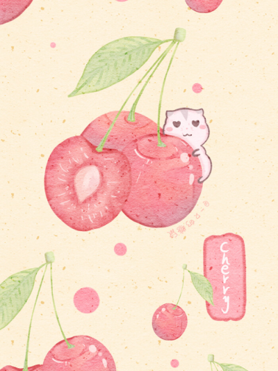 夏日水果和治愈系仓鼠壁纸
CR：一只奶糖鼠