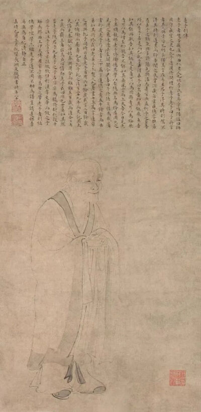 明 文徵明 老子像轴
57cm×28cm 纸本墨笔 广东省博物馆藏
