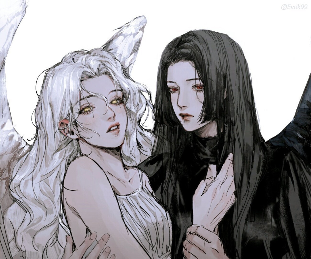 画师이복笔下的美女们，百合小姐姐们我爱了
twi：Evok99