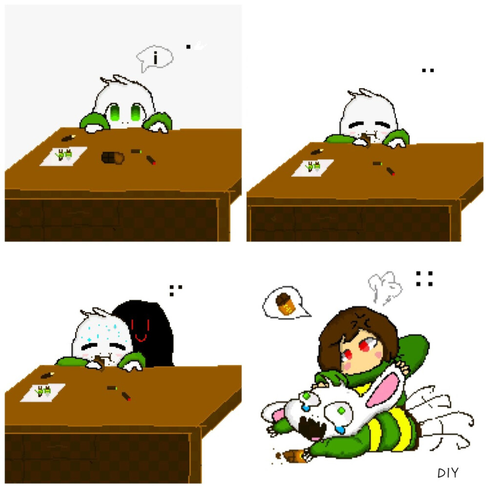 undertale四格漫画:
《偷吃巧克力的下场》
作者DIY