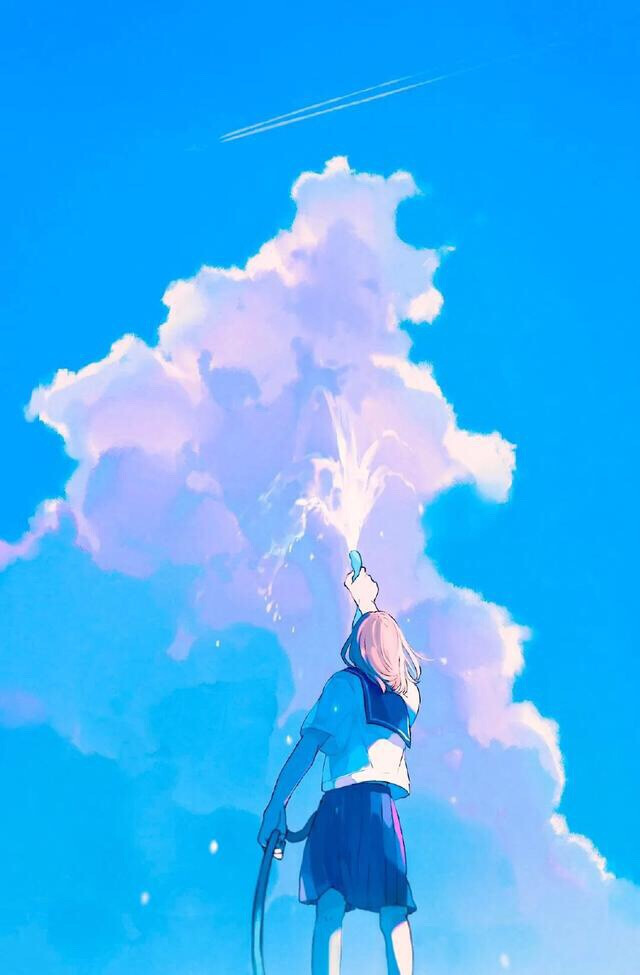 第六百六十一期yrboubou日本插画师你看天空的颜色很唯美