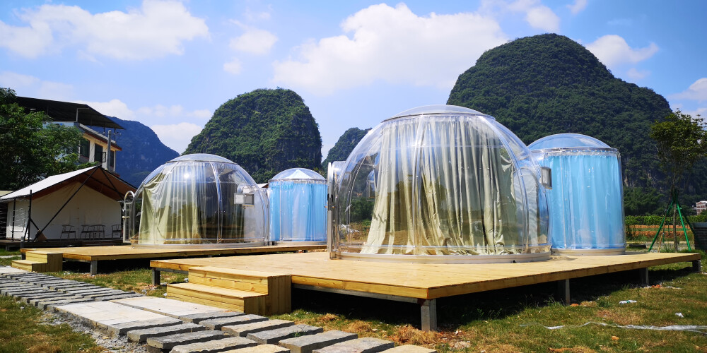 小筑幽栖360全透明星空房居住其中观星辰赏花海