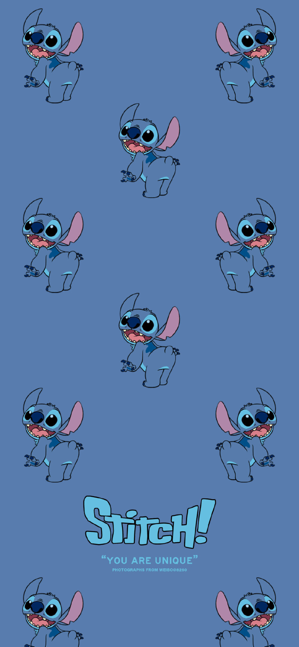 蓝色系 迪士尼 史迪仔 手机高清壁纸