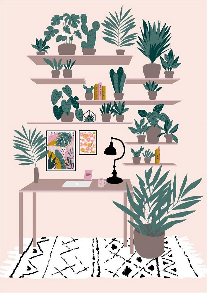 场景绿植插画bychloesmartprint