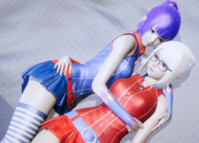 AI少女，白发，蓝眸，百合，性感，3D