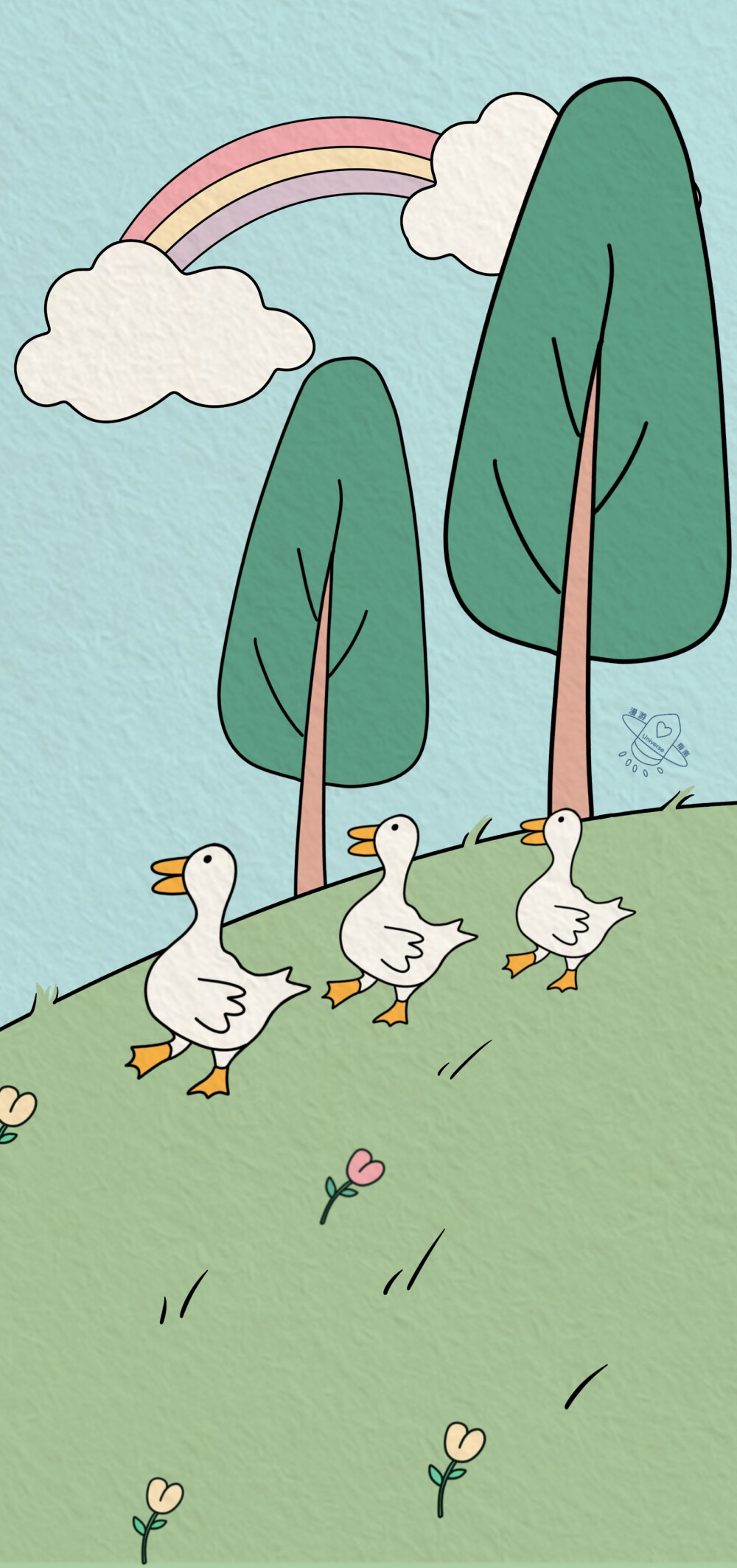 今天也要加油鸭 壁纸