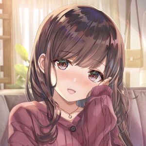 棕发动漫女生头像