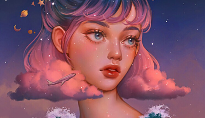 插画分享｜云做的少女 你身上有星辰和大海
插画师｜Karmen Loh#灵感的诞生# ​​​