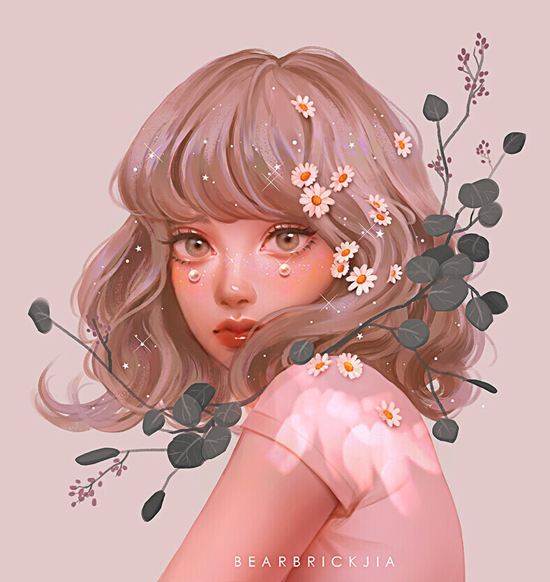 插画分享｜云做的少女 你身上有星辰和大海
插画师｜Karmen Loh#灵感的诞生# ​​​