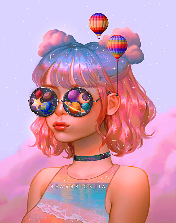 插画分享｜云做的少女 你身上有星辰和大海
插画师｜Karmen Loh#灵感的诞生# ​​​