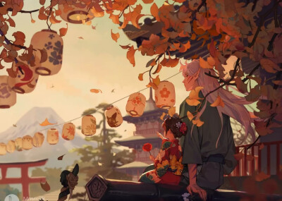 #犬夜叉# 杀殿与玲的同人图，这种长久的陪伴简直太温馨了！【画师：Mmmik_】