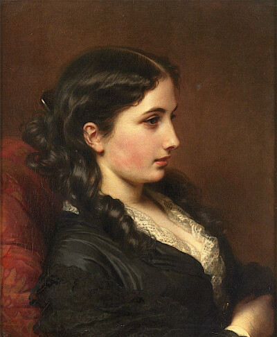 一个女人的侧像，1862年（德国画家 Franz Xaver Winterhalter） ​​​