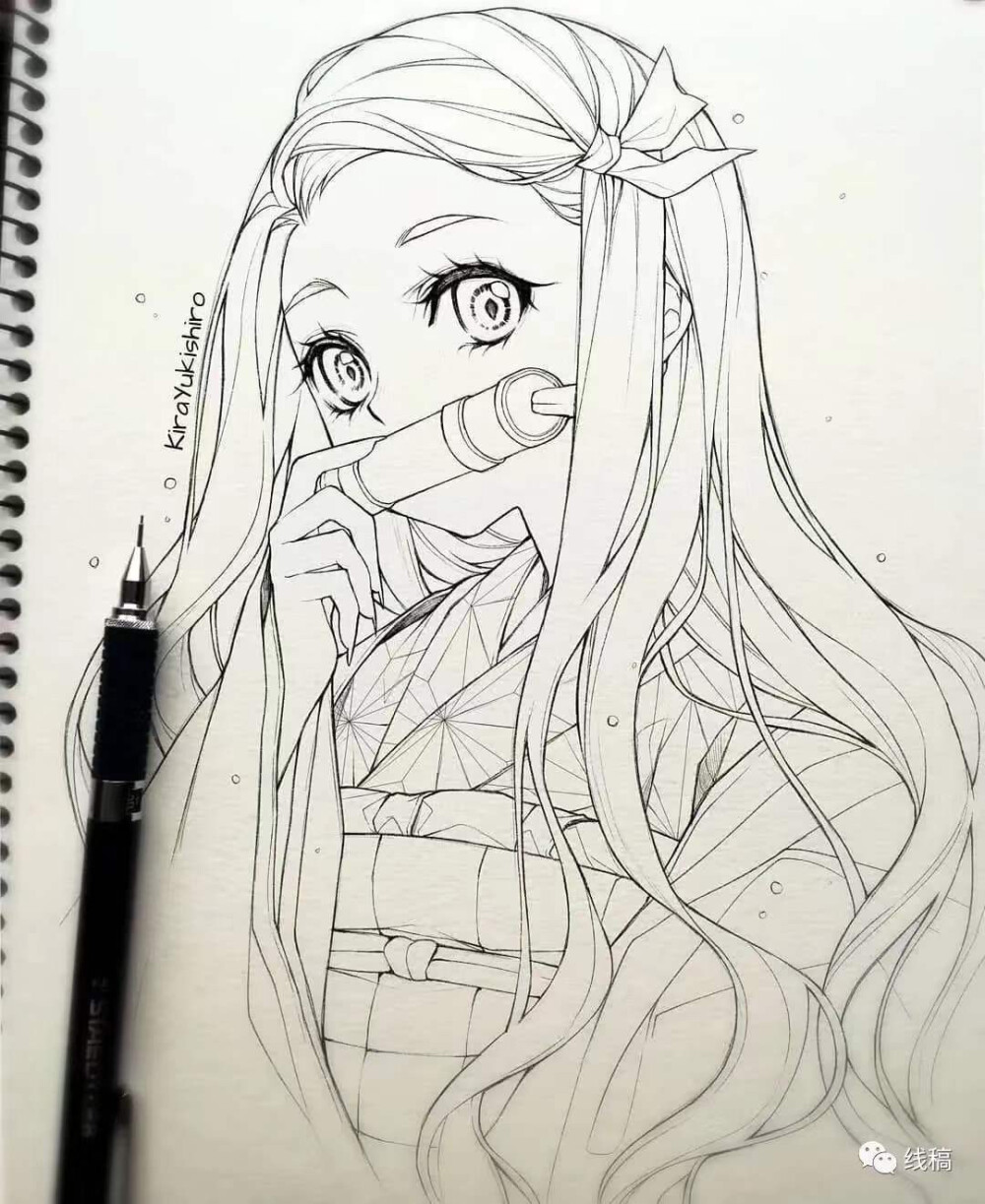 插画师inskirayukishiro人物线描