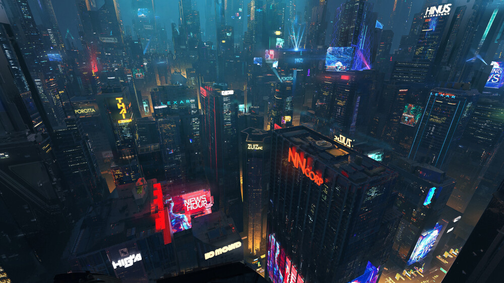 General 3840x2160 digital digital art artwork illustration city cityscape landscape futuristic futuristic city architecture building urban city lights skyscraper tower lights environment concept art cyber cyber city dark science fiction niyas ck