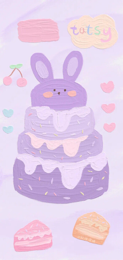 紫色系列油画萌壁纸 作者见水印